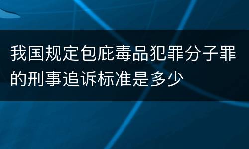 我国规定包庇毒品犯罪分子罪的刑事追诉标准是多少