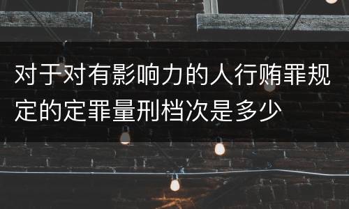 对于对有影响力的人行贿罪规定的定罪量刑档次是多少