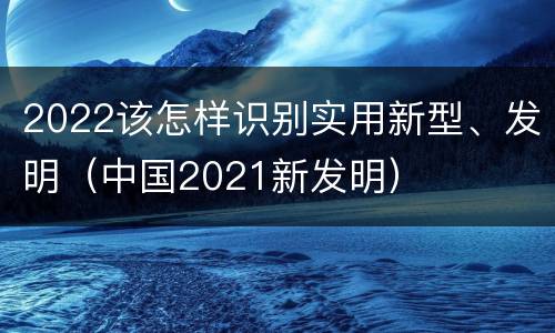 2022该怎样识别实用新型、发明（中国2021新发明）