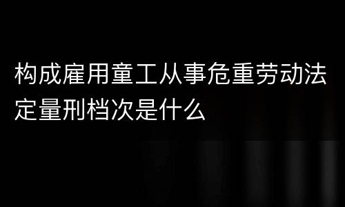 构成雇用童工从事危重劳动法定量刑档次是什么