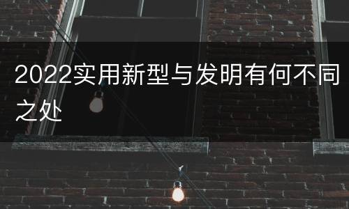 2022实用新型与发明有何不同之处
