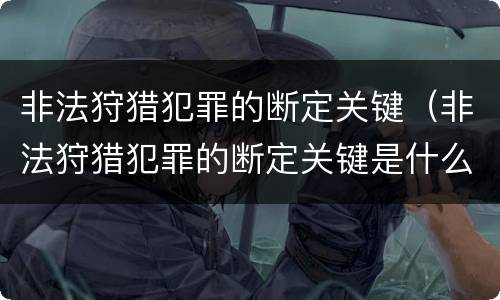 非法狩猎犯罪的断定关键（非法狩猎犯罪的断定关键是什么）