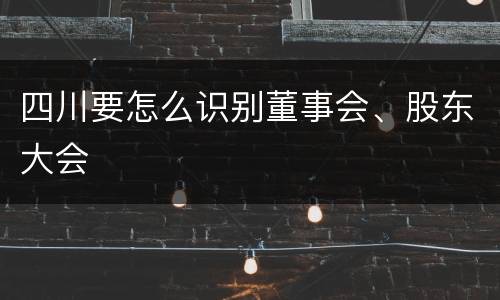 四川要怎么识别董事会、股东大会