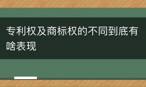 专利权及商标权的不同到底有啥表现