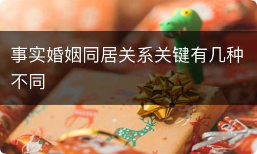 事实婚姻同居关系关键有几种不同