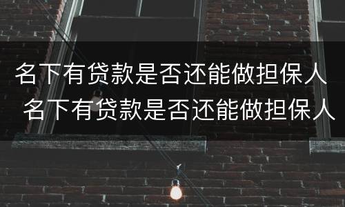 名下有贷款是否还能做担保人 名下有贷款是否还能做担保人呢