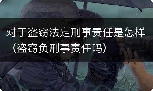对于盗窃法定刑事责任是怎样（盗窃负刑事责任吗）