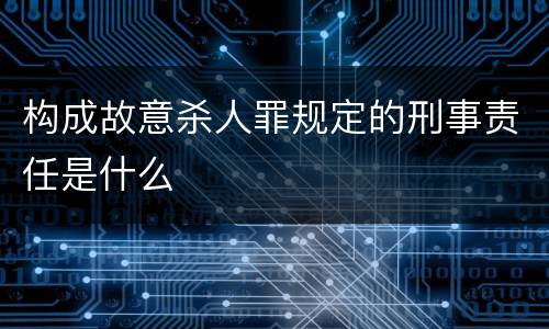 构成故意杀人罪规定的刑事责任是什么