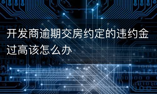 开发商逾期交房约定的违约金过高该怎么办