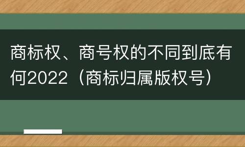 商标权、商号权的不同到底有何2022（商标归属版权号）