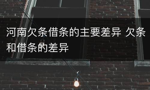 河南欠条借条的主要差异 欠条和借条的差异