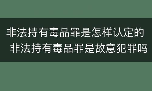 非法持有毒品罪是怎样认定的 非法持有毒品罪是故意犯罪吗