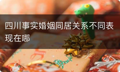 四川事实婚姻同居关系不同表现在哪