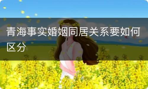 青海事实婚姻同居关系要如何区分