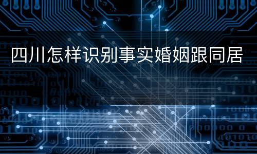 四川怎样识别事实婚姻跟同居
