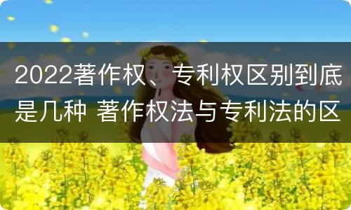 2022著作权、专利权区别到底是几种 著作权法与专利法的区别