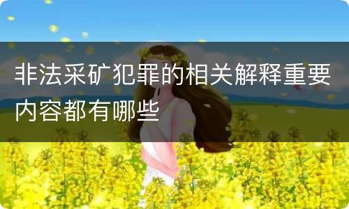 非法采矿犯罪的相关解释重要内容都有哪些