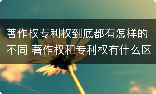 著作权专利权到底都有怎样的不同 著作权和专利权有什么区别