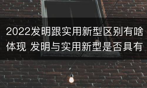 2022发明跟实用新型区别有啥体现 发明与实用新型是否具有实用性