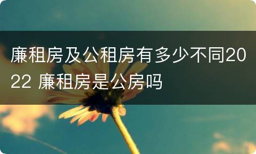 廉租房及公租房有多少不同2022 廉租房是公房吗
