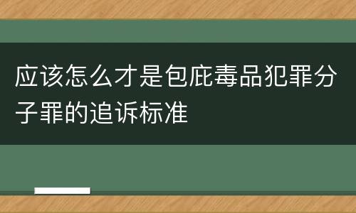 应该怎么才是包庇毒品犯罪分子罪的追诉标准