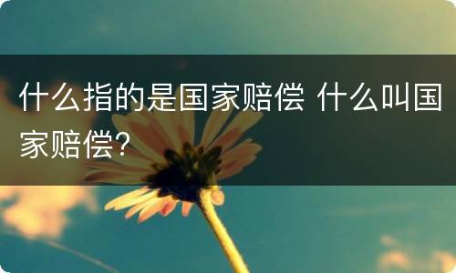 什么指的是国家赔偿 什么叫国家赔偿?