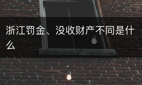 浙江罚金、没收财产不同是什么