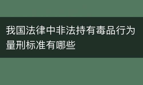 我国法律中非法持有毒品行为量刑标准有哪些