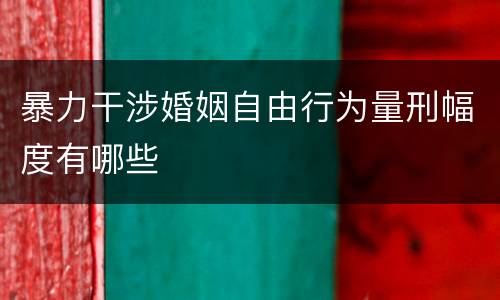 暴力干涉婚姻自由行为量刑幅度有哪些