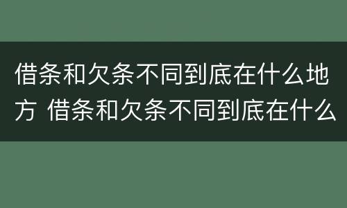 借条和欠条不同到底在什么地方 借条和欠条不同到底在什么地方可以起诉