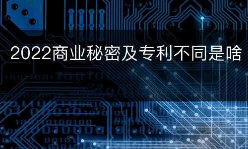 2022商业秘密及专利不同是啥