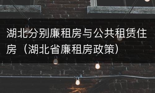 湖北分别廉租房与公共租赁住房（湖北省廉租房政策）