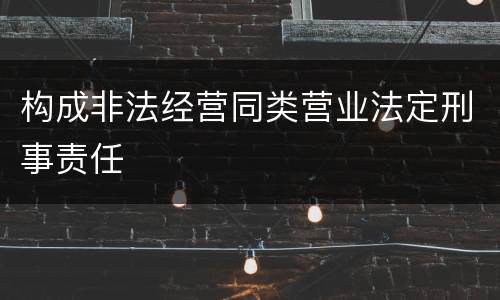 构成非法经营同类营业法定刑事责任