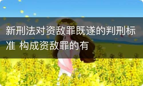 新刑法对资敌罪既遂的判刑标准 构成资敌罪的有