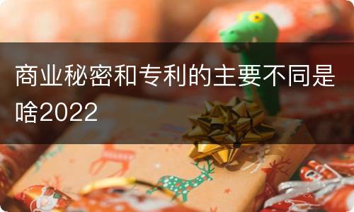 商业秘密和专利的主要不同是啥2022