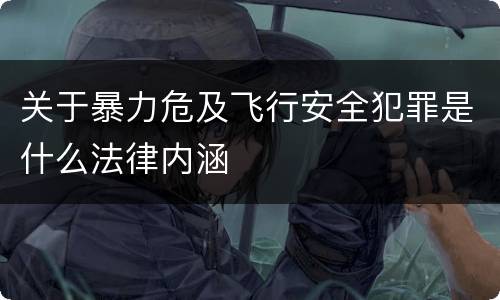 关于暴力危及飞行安全犯罪是什么法律内涵
