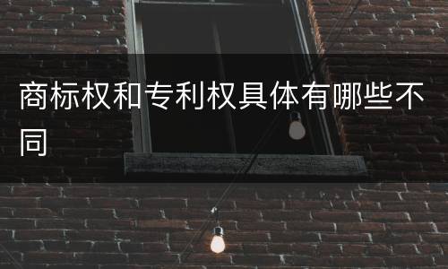 商标权和专利权具体有哪些不同