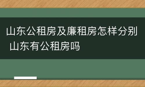 山东公租房及廉租房怎样分别 山东有公租房吗