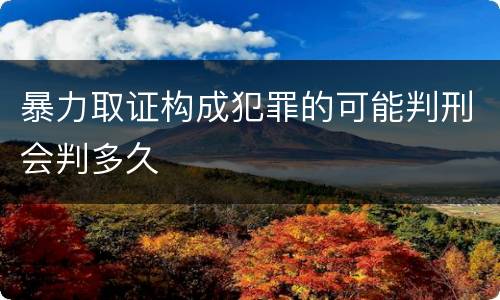 暴力取证构成犯罪的可能判刑会判多久
