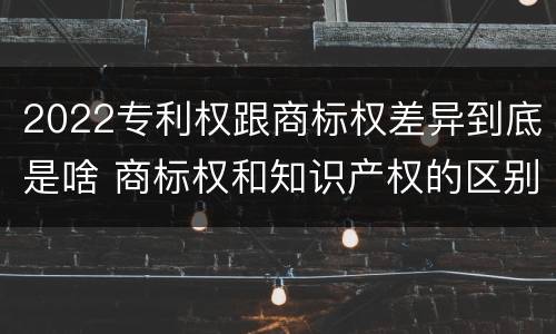 2022专利权跟商标权差异到底是啥 商标权和知识产权的区别