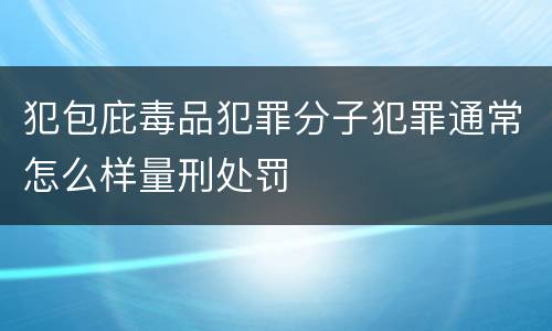 犯包庇毒品犯罪分子犯罪通常怎么样量刑处罚