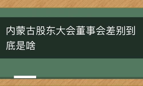 内蒙古股东大会董事会差别到底是啥