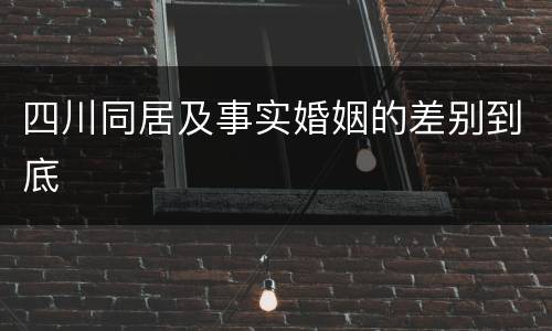 四川同居及事实婚姻的差别到底
