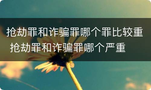 抢劫罪和诈骗罪哪个罪比较重 抢劫罪和诈骗罪哪个严重