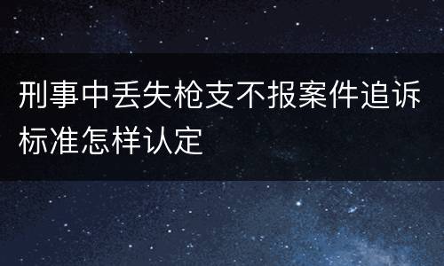 刑事中丢失枪支不报案件追诉标准怎样认定