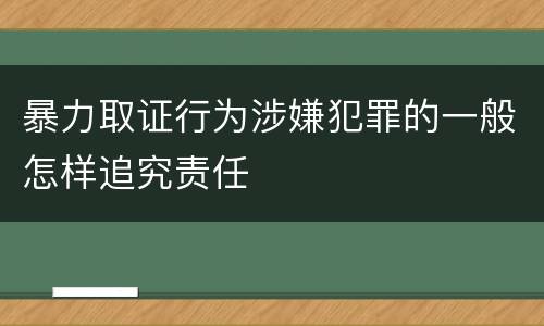 暴力取证行为涉嫌犯罪的一般怎样追究责任