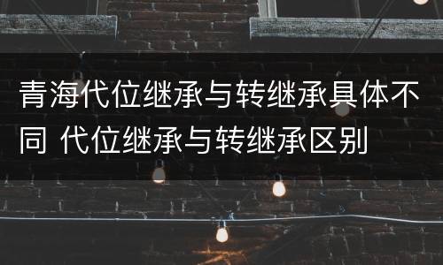 青海代位继承与转继承具体不同 代位继承与转继承区别