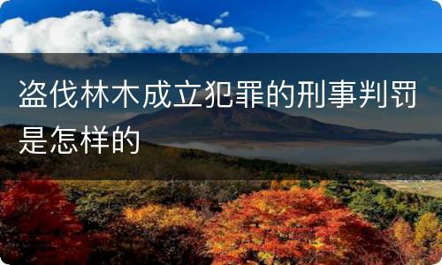 盗伐林木成立犯罪的刑事判罚是怎样的