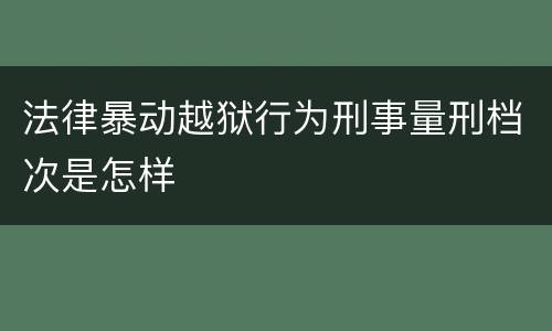 法律暴动越狱行为刑事量刑档次是怎样