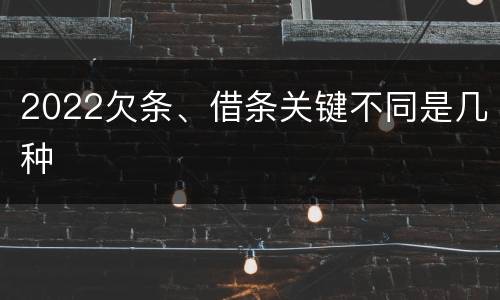 2022欠条、借条关键不同是几种